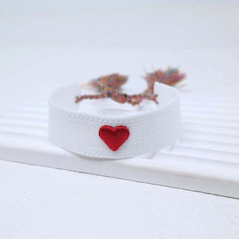 Wholesale Cord Logo Letter Love Woven Tassel Bracelet